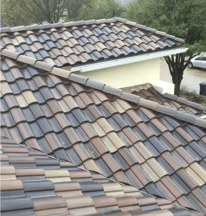Close up of tile roof. 